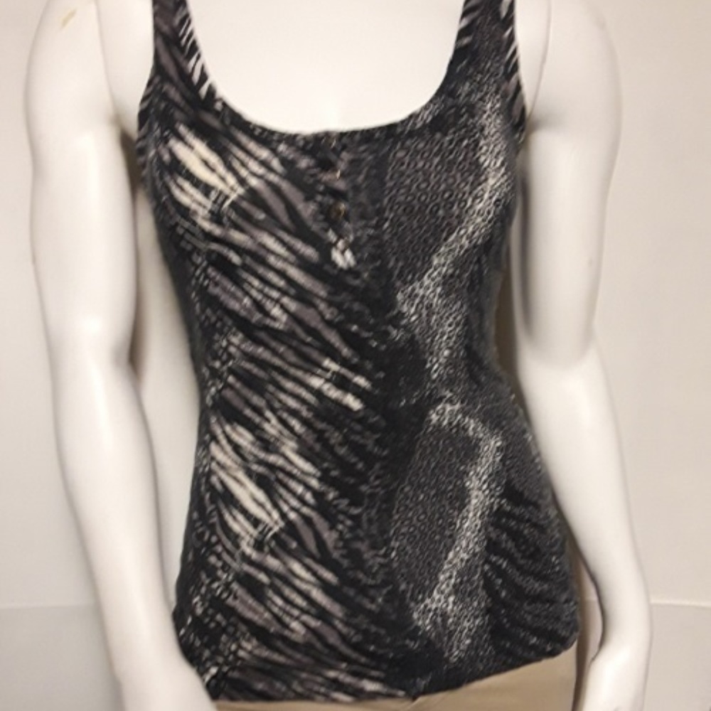 Women's O.p. Size Small Tank Top Black White Gray